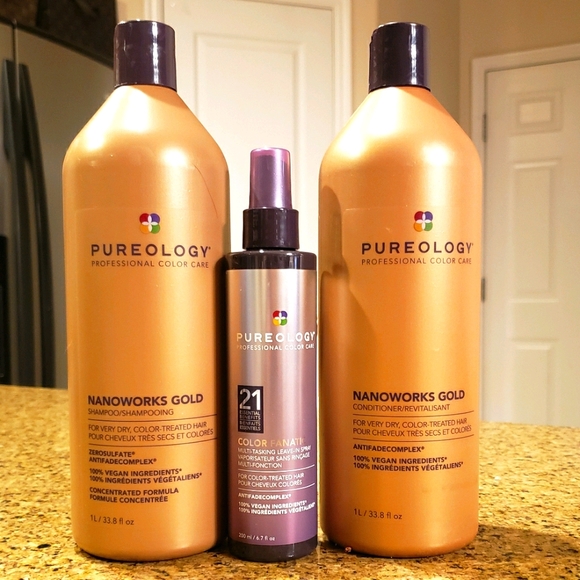 Pureology Hair Pureology Nanoworks Gold Shampoo Conditioner Trio